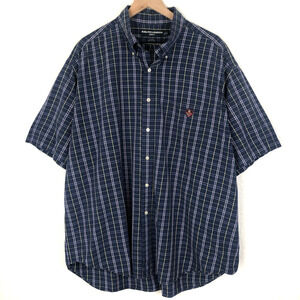 RALPH LAUREN GOLF Tilden‎ Shirt Men's Sz L Blue Plaid Preppy Button Down Crest